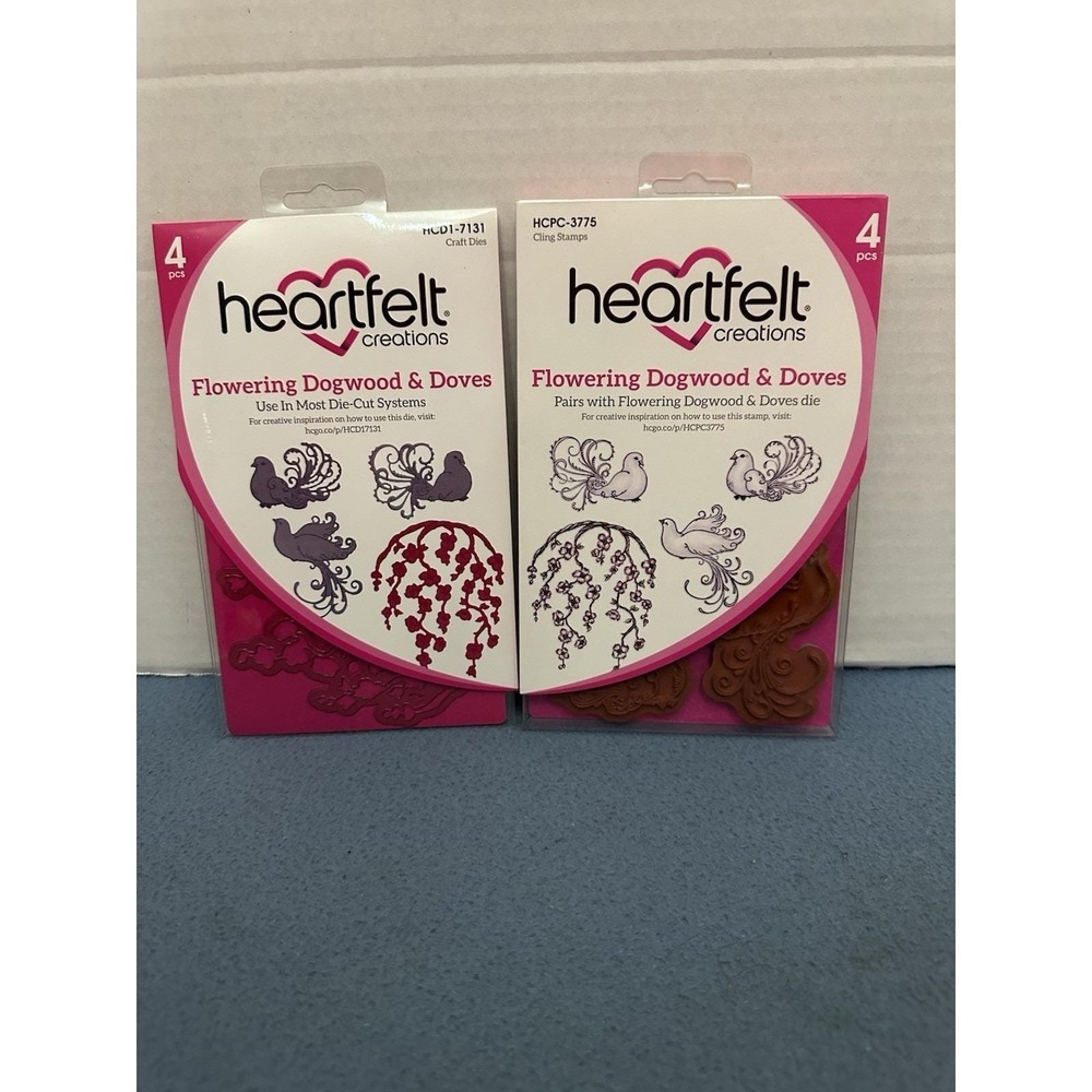 Heartfelt Creations Flowering Dogwood & Doves Dies & Cling Stamps Set‎